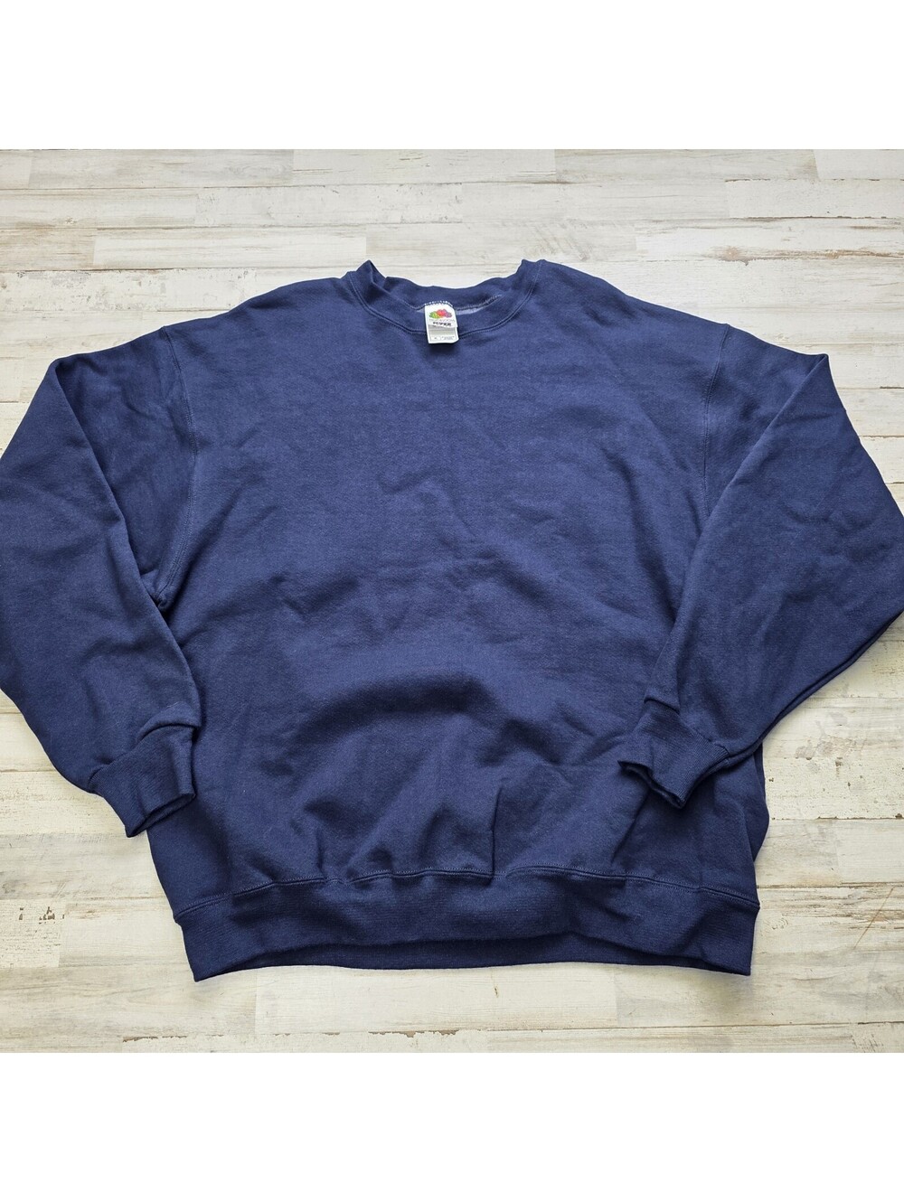 VTG Blank Sweatshirt Fruit of the Loom Super Cotton Navy Blue Men's XL